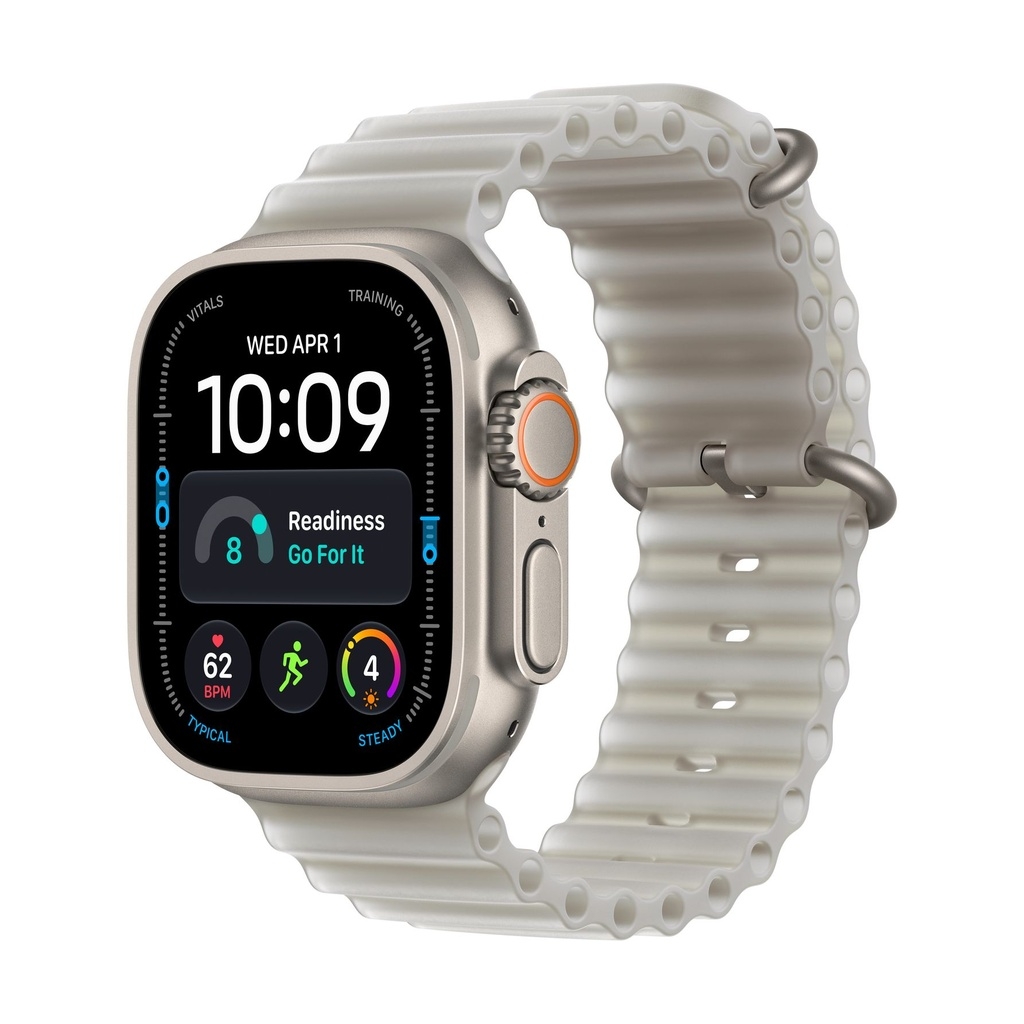 Watch Apple Watch Ultra 4 (2026) 5G 49mm Natural Titanium Case with Translucent Grey Ocean Band - Titanium Natural