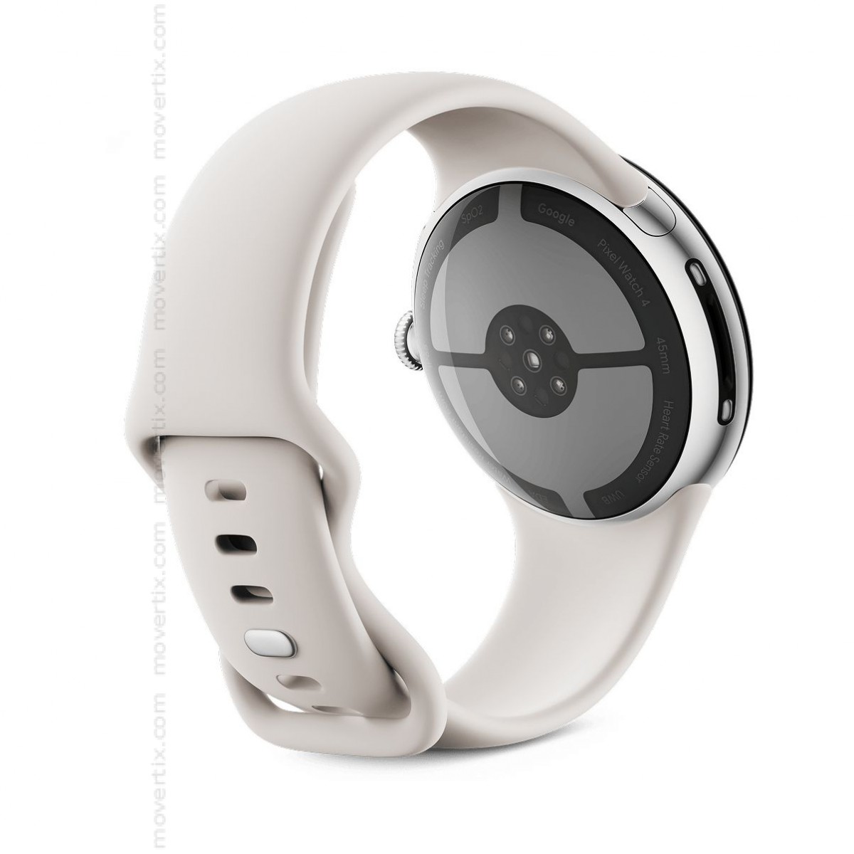 Google Pixel Watch 4 45mm WiFi Silver and White Strap (GA09308-EU 