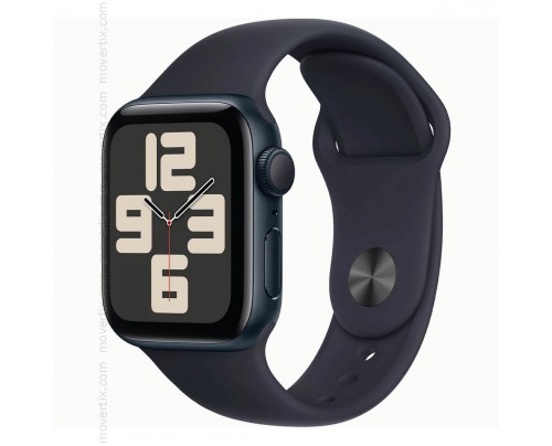 Apple Watch SE (2. Generation) 2023 GPS 44mm Aluminium und Sportarmband Schwarz – Größe M/L