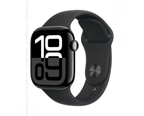 Apple Watch Series 10 GPS + Cellular 42mm Aluminum Black (Jet Black) and Black Sport Band - Size S/M