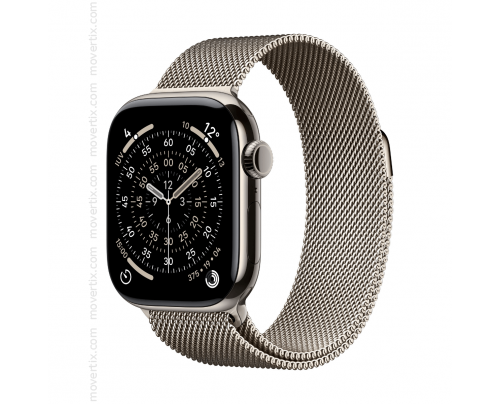 Apple Watch Series 10 GPS + Cellular 46mm Natural Titanium and Natural Milanese Loop Strap - Size M/L