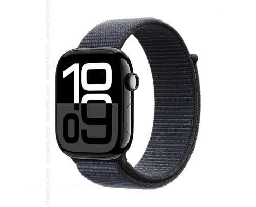 Apple Watch Series 10 GPS 42mm in alluminio Nero e cinturino sport Loop Nero