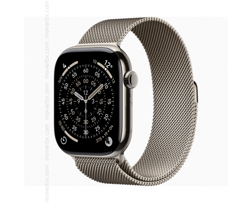 Apple Watch Series 11 GPS + Cellular 46mm Natural Titanium and Natural Milanese Loop Strap - Size S/M