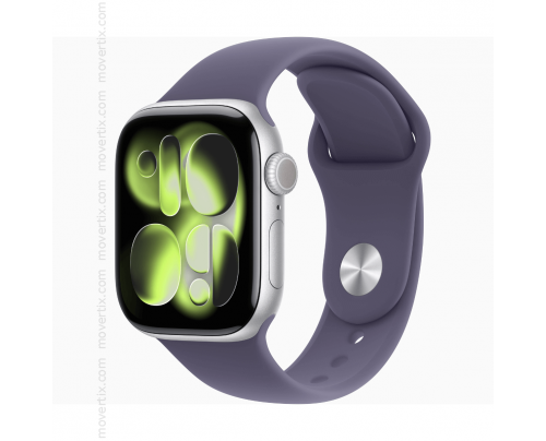 Apple Watch Series 11 GPS + Cellular 46mm Silver Aluminum and Purple Fog Sport Band - Size S/M