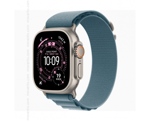 Apple Watch Ultra 3 (GPS+Cellular) 49mm Natur mit Armband Alpine Loop Hellblau - Größe M