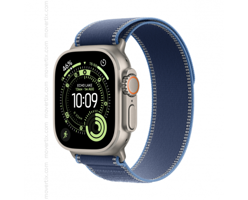 Apple Watch Ultra 3 (GPS+Cellular) 49mm Cinturino Alpine Loop naturale e azzurro - Taglia S/M