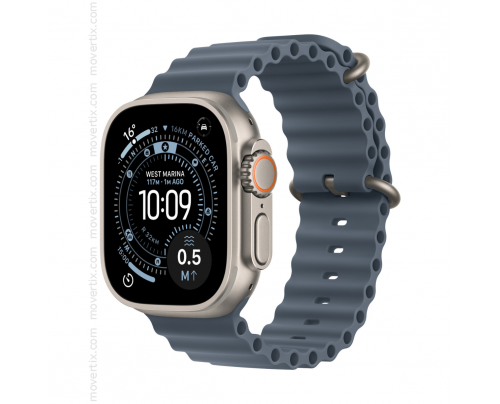 Apple Watch Ultra 3 (GPS+Cellular) 49mm in titanio naturale con cinturino blu nautico