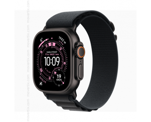 Apple Watch Ultra 3 (GPS+Cellular) 49mm Nero Titanio con Cinturino Alpine Loop Nero - Taglia M