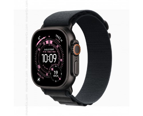 Apple Watch Ultra 3 (GPS+Cellular) 49mm Black with Black Alpine Loop Strap - Size L