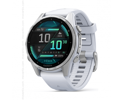 Garmin Fenix 8 AMOLED 43mm GPS Silver with White Silicone Strap