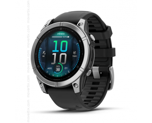 Garmin Fenix E AMOLED 47mm GPS Stainless Steel with Black Silicone Strap