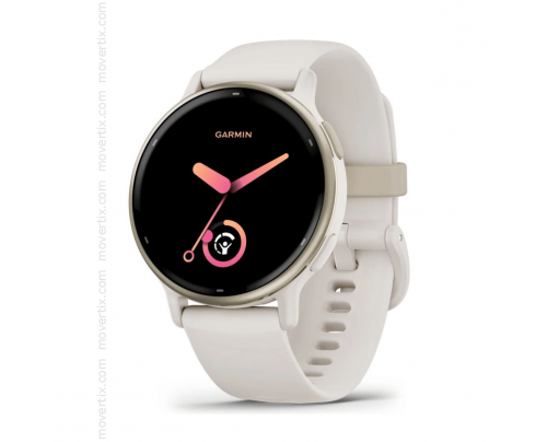 Garmin Vivoactive 5 GPS 42mm White Aluminum Bezel (Cream Gold) with White Silicone Strap (Ivory)