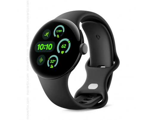 Google Pixel Watch 3 45mm WiFi Noir mat et bracelet sport Noir volcanique