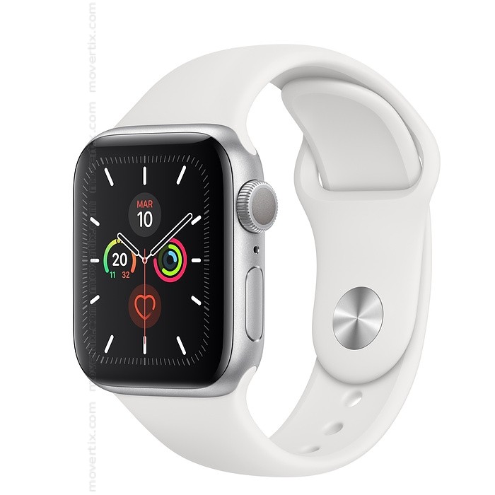 Apple Watch Series 5 (GPS) 40mm Silber mit Sportarmband ...